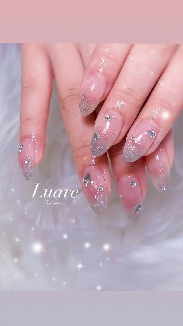 ネイル ストーンネイル ハンドネイル NailSalon Luare 大阪本町のネイルデザイン