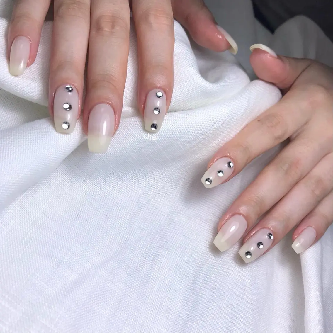 ネイル ストーンネイル ハンドネイル chai nail _ai📍鶴橋/桃谷のネイルデザイン