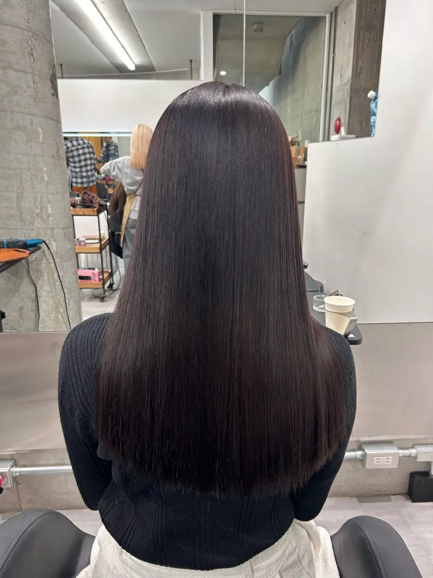 ロング 髪質改善 縮毛矯正 縮毛矯正 Aoba 🫧艶ハイトーン🫧のヘアスタイル
