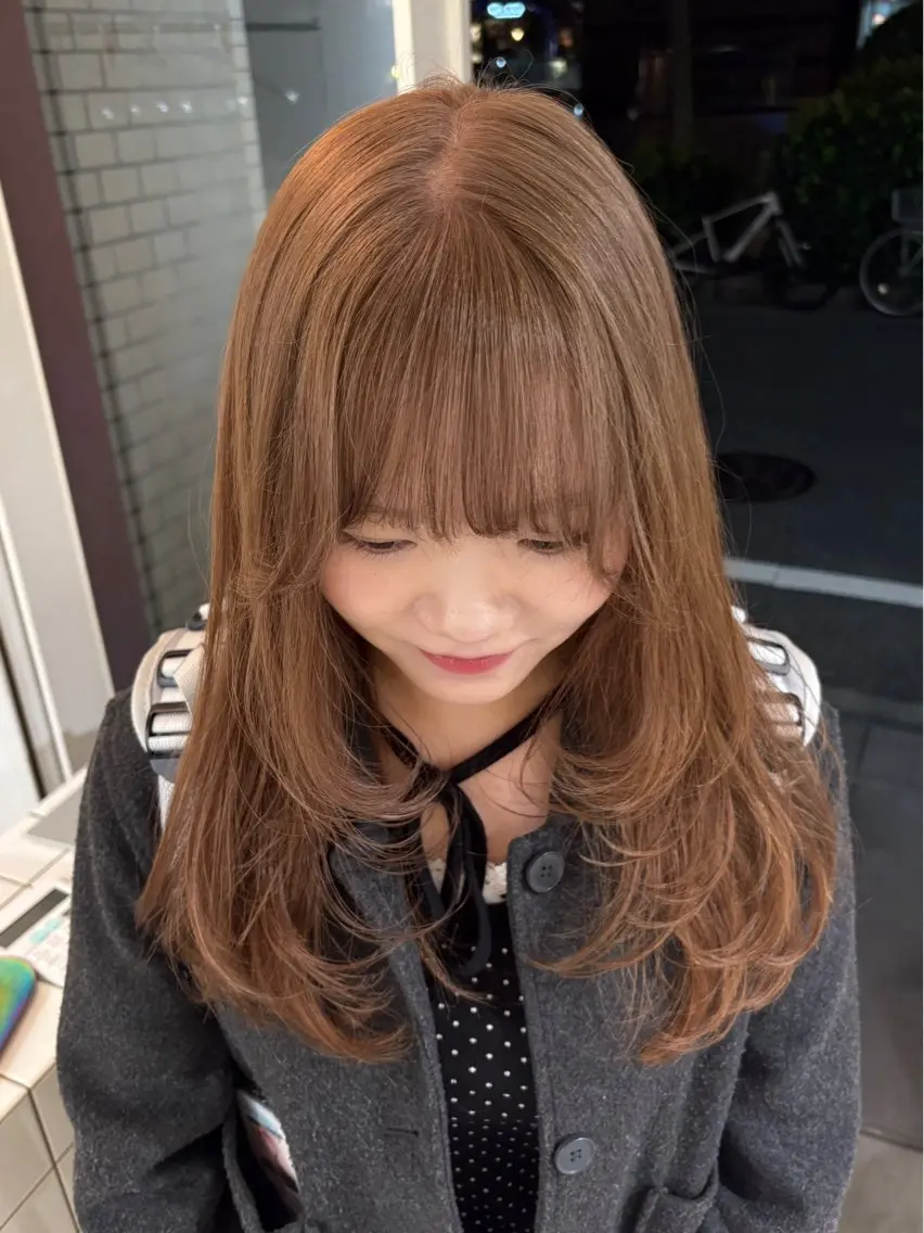 ロング カラー ベージュカラー ブリーチ ケアブリーチ 透明感カラー ラベンダーカラー カット ヘアカラー トリートメント kanami/ 中崎町美容室のヘアスタイル