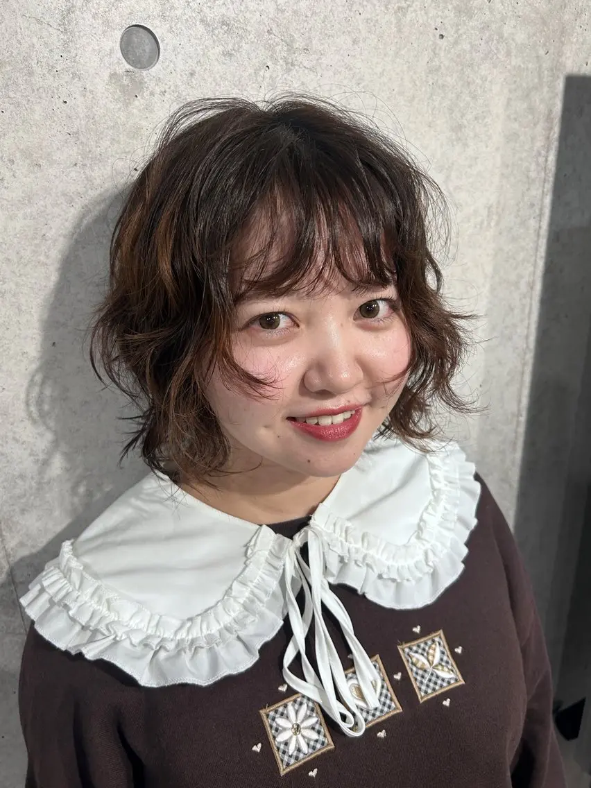 ミディアム パーマ ミディアムパーマ 舟橋 りんかのヘアスタイル