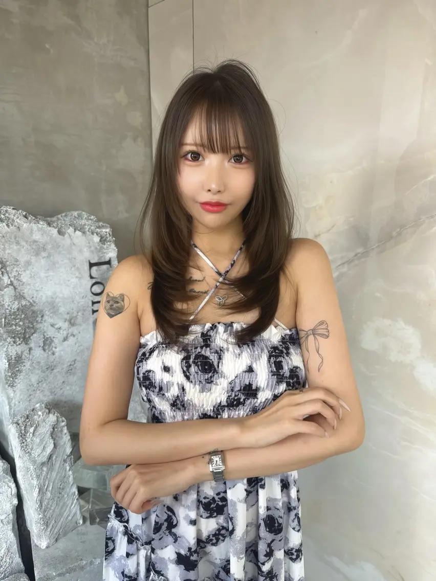 ロング 韓国風ヘア レイヤーカット 似合わせカット トリートメント カット ヘアカラー トリートメント MASHU🇰🇷/ レイヤー/艶カラーのヘアスタイル