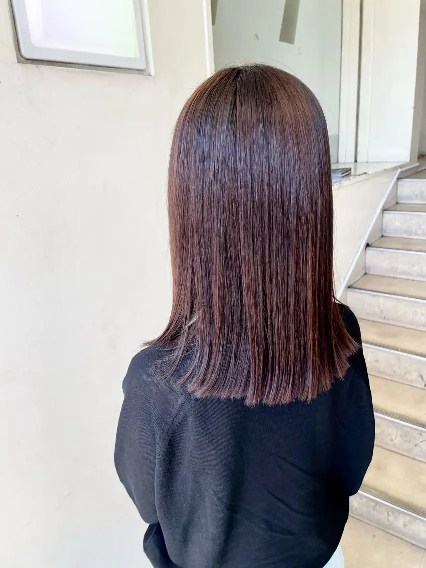 ✨感動🥹ツルツルさらさらの指通り！髪質改善トリートメント+ストレートパーマ+カット¥18,000の写真