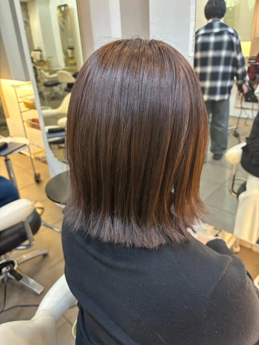 ミディアム カラー サカウエ 透明感カラー🫧のヘアスタイル