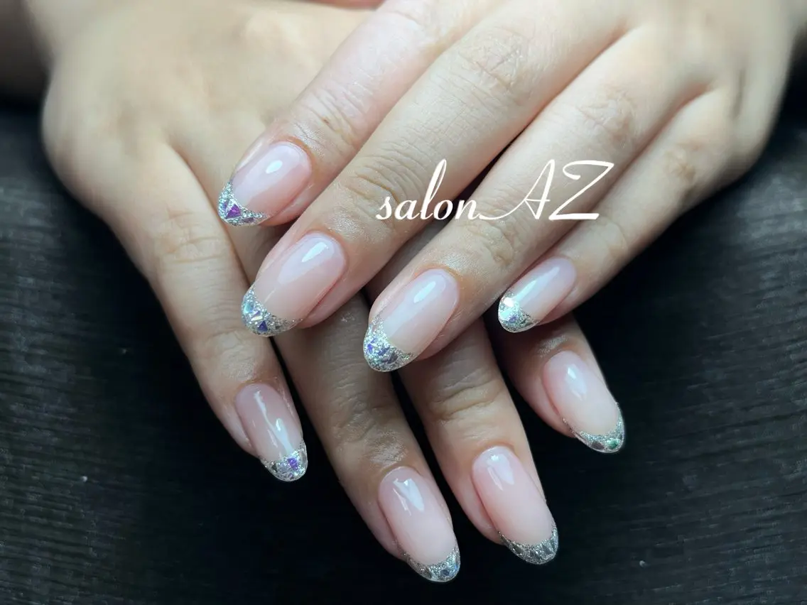 ネイル 桜ネイル 長さ出し フットネイル フレンチネイル ジェルネイル ハンドネイル salon AZのネイルデザイン