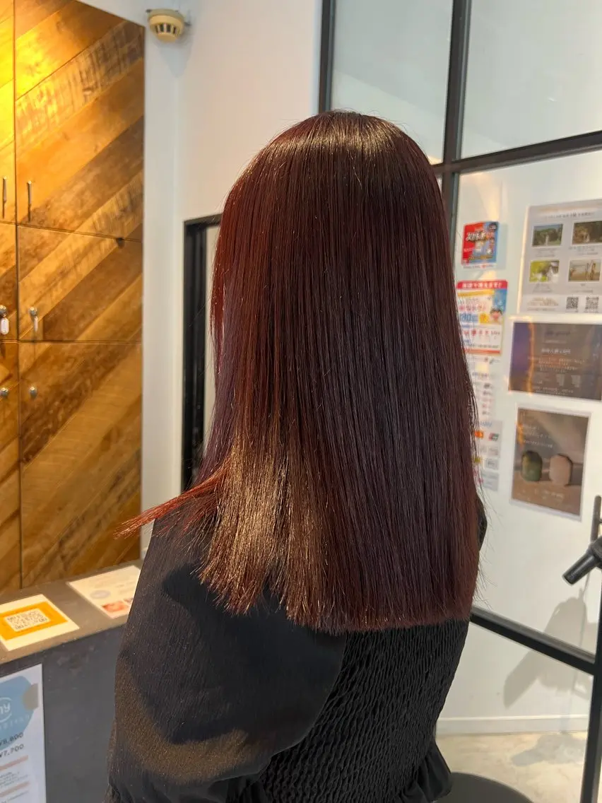 カラー レッドカラー ヘアカラー Miyuu 『湘南台』のヘアスタイル