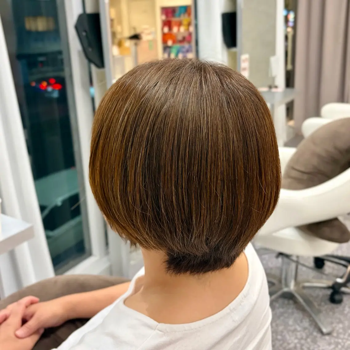 ショート カラー 縮毛矯正 トリートメント 髪質改善/艶カラー /やまだくるみのヘアスタイル