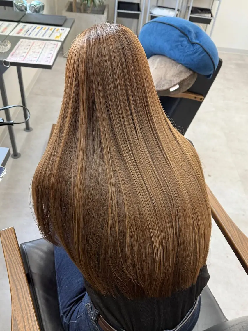 ロング カラー カット ヘアカラー 縮毛矯正 トリートメント RIENS xreaのヘアスタイル