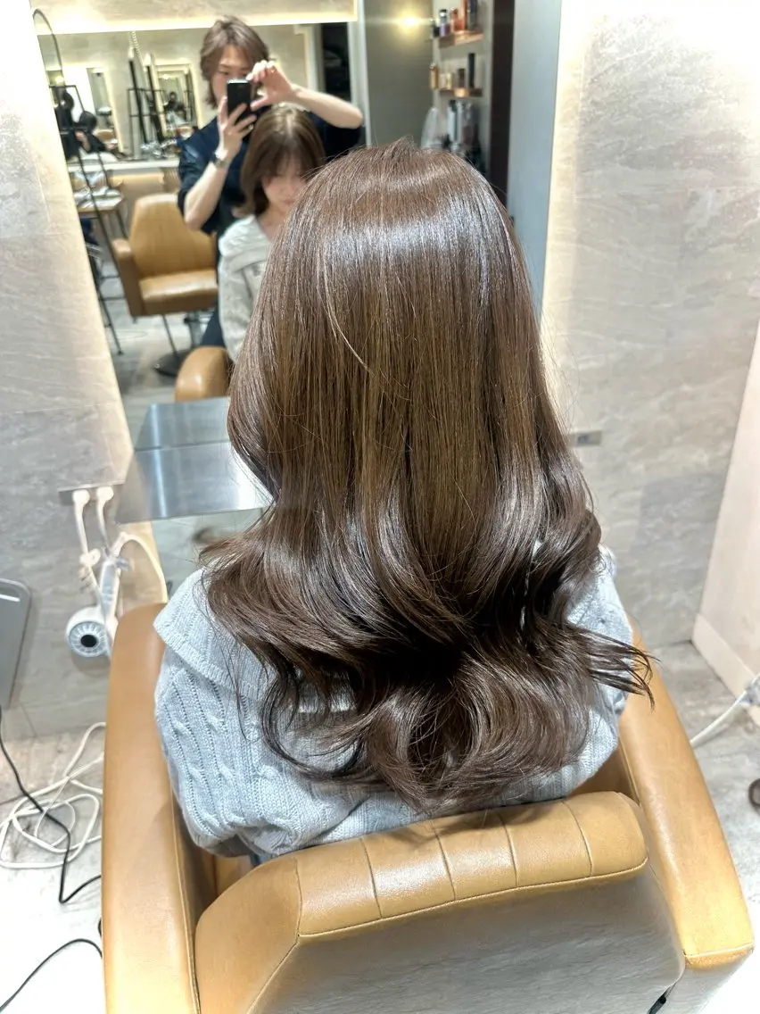 セミロング 髪質改善 カット ヘアカラー トリートメント ヘアセット 銀座副店長/レイヤー /髪質改善/田島のヘアスタイル