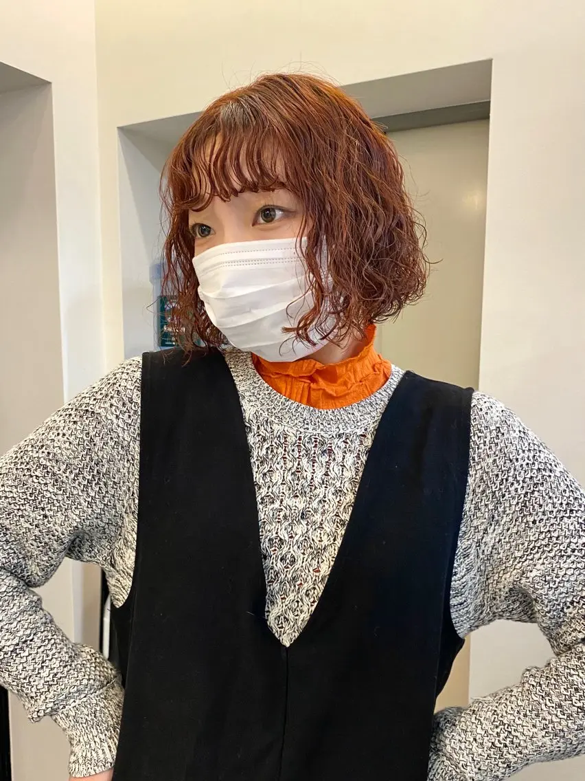ミディアム ミディアムパーマ ボブ カット パーマ ヒカル/ミディアム パーマ/ロングパーマのヘアスタイル
