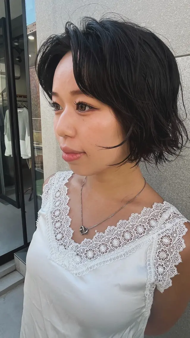 ミディアム ミディアムパーマ カット パーマ 似合わせパーマ/ 山本銀次郎のヘアスタイル