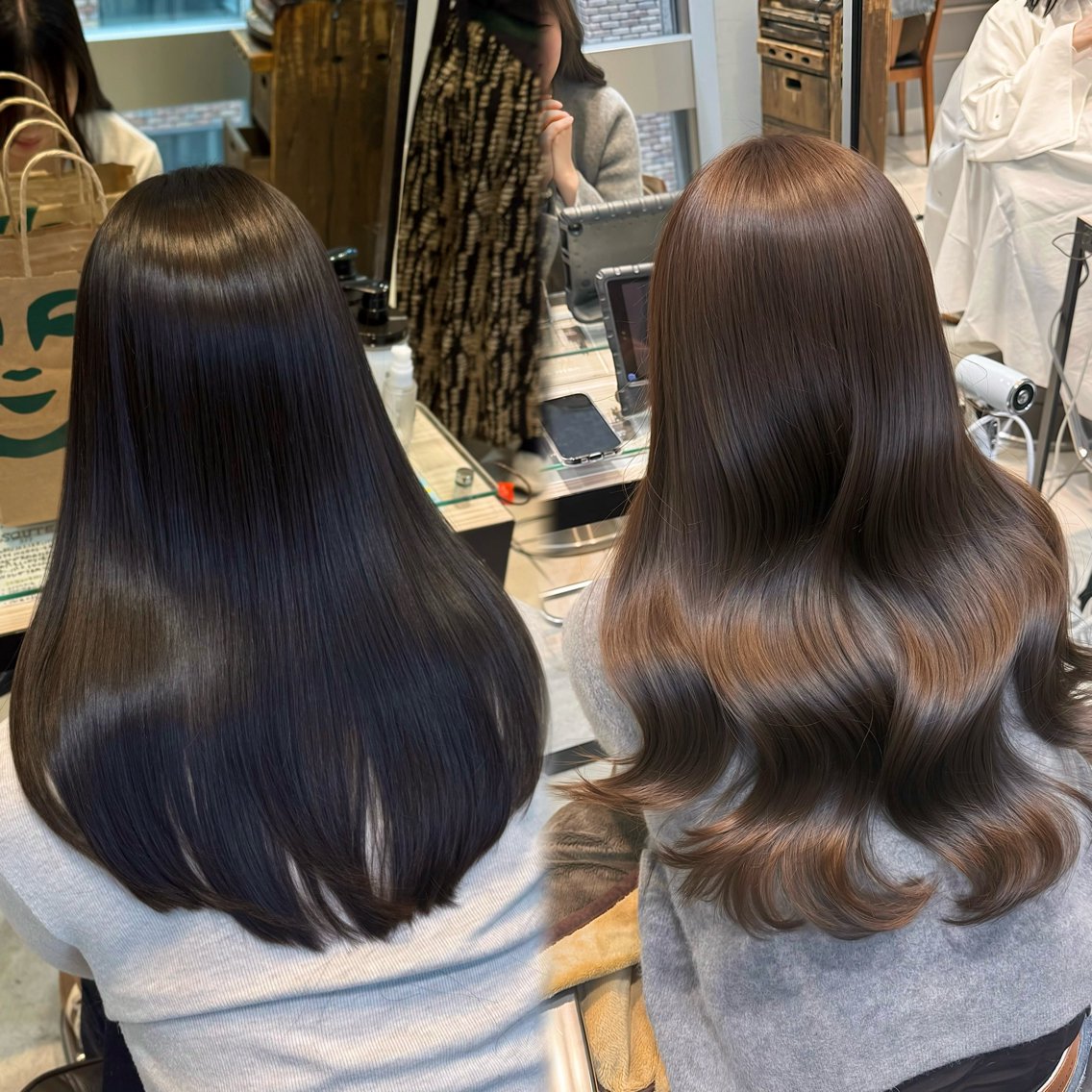 ミディアム カラー ボブ 髪質改善 レイヤーカット カット ヘアカラー トリートメント 💎小顔前髪＆髪質 改善カラー💎片桐のヘアスタイル