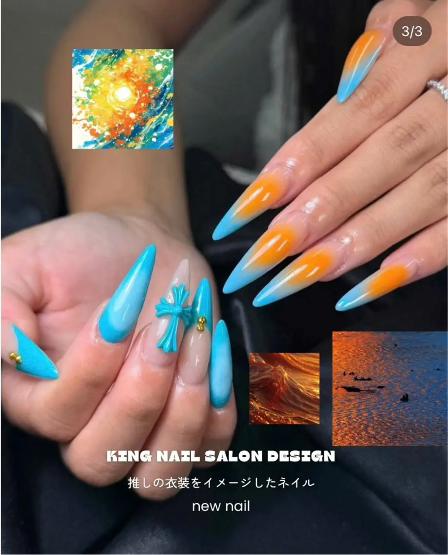 ネイル アートネイル 長さ出し フレンチネイル 韓国ネイル マグネットネイル ハンドネイル King Nail_Salonのネイルデザイン
