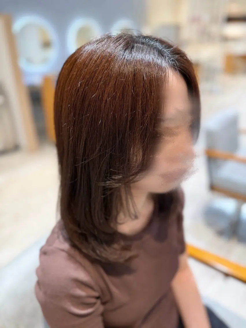 セミロング レイヤーカット パーマモデル 募集中💍渡邉のヘアスタイル
