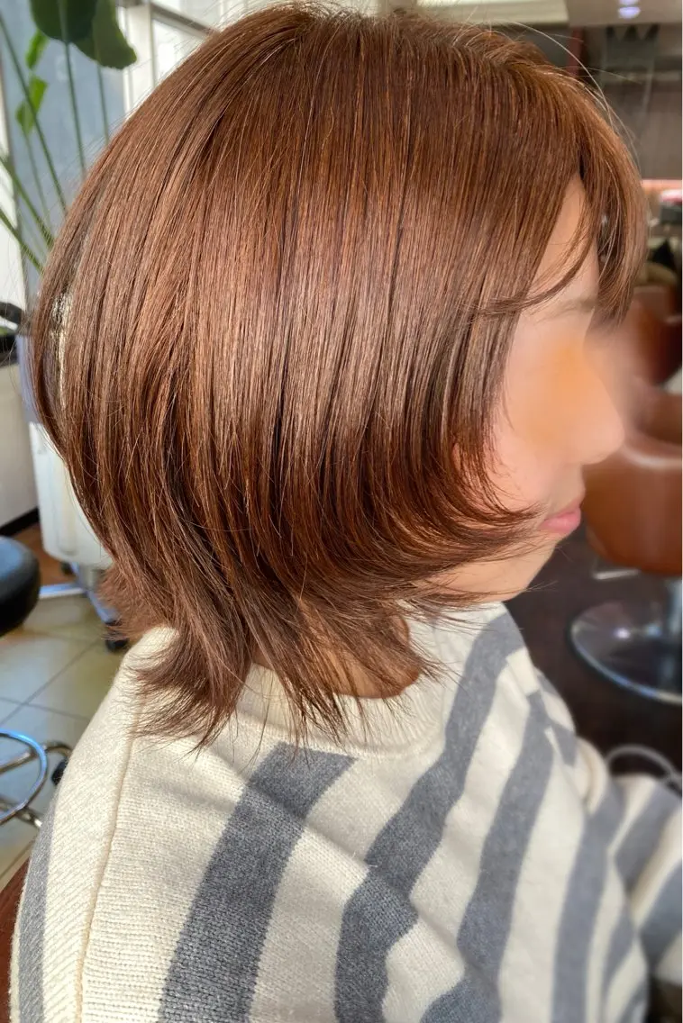 ショート ボブ レイヤーカット ウルフカット ウルフボブ ウルフレイヤー DOLCE尾亦 花織のヘアスタイル