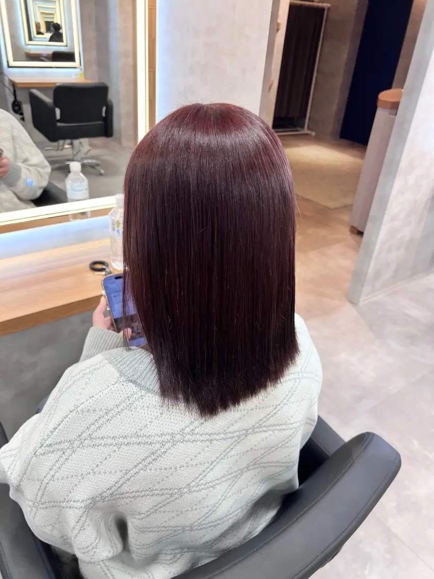 セミロング ヘアカラー ヘアセット 透明感/韓国風 RENA🤎のヘアスタイル