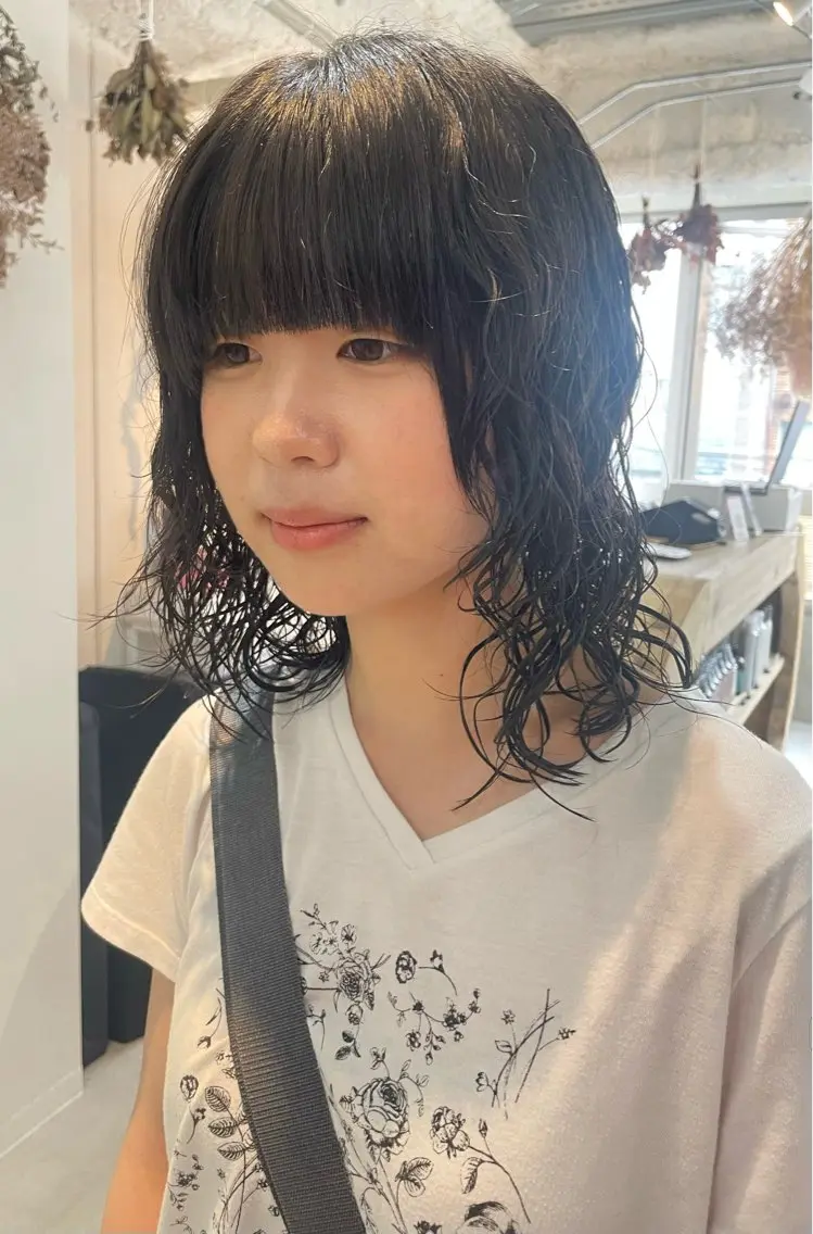 ミディアム パーマ カット パーマ トリートメント 自然な縮毛矯正/ パーマtatsukiのヘアスタイル