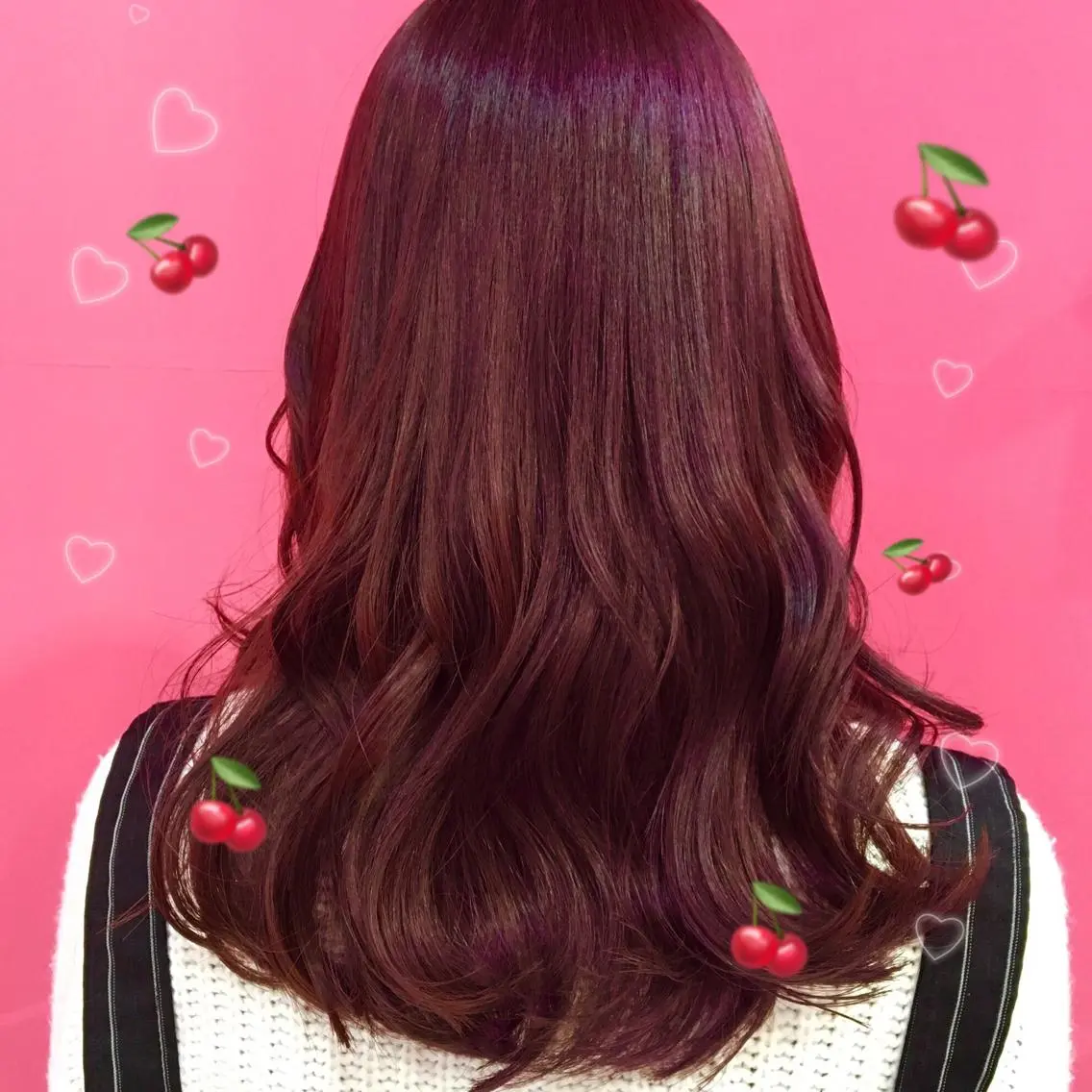 セミロング カラー レッドカラー LiNA🌿藤原 茉莉花のマツエク・マツパデザイン
