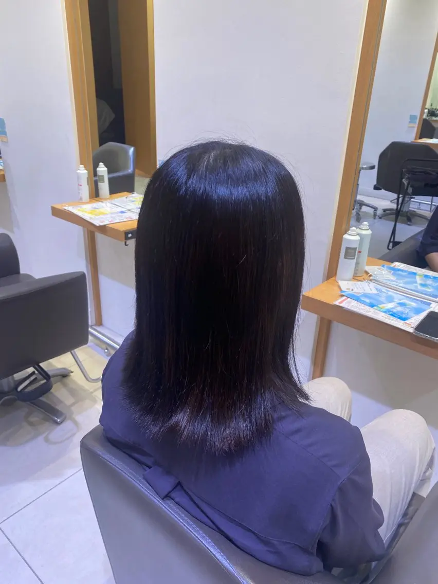 ミディアム カラー ヘアカラー トリートメント 💎ツヤ髪ストレート カラー💎かのんのヘアスタイル