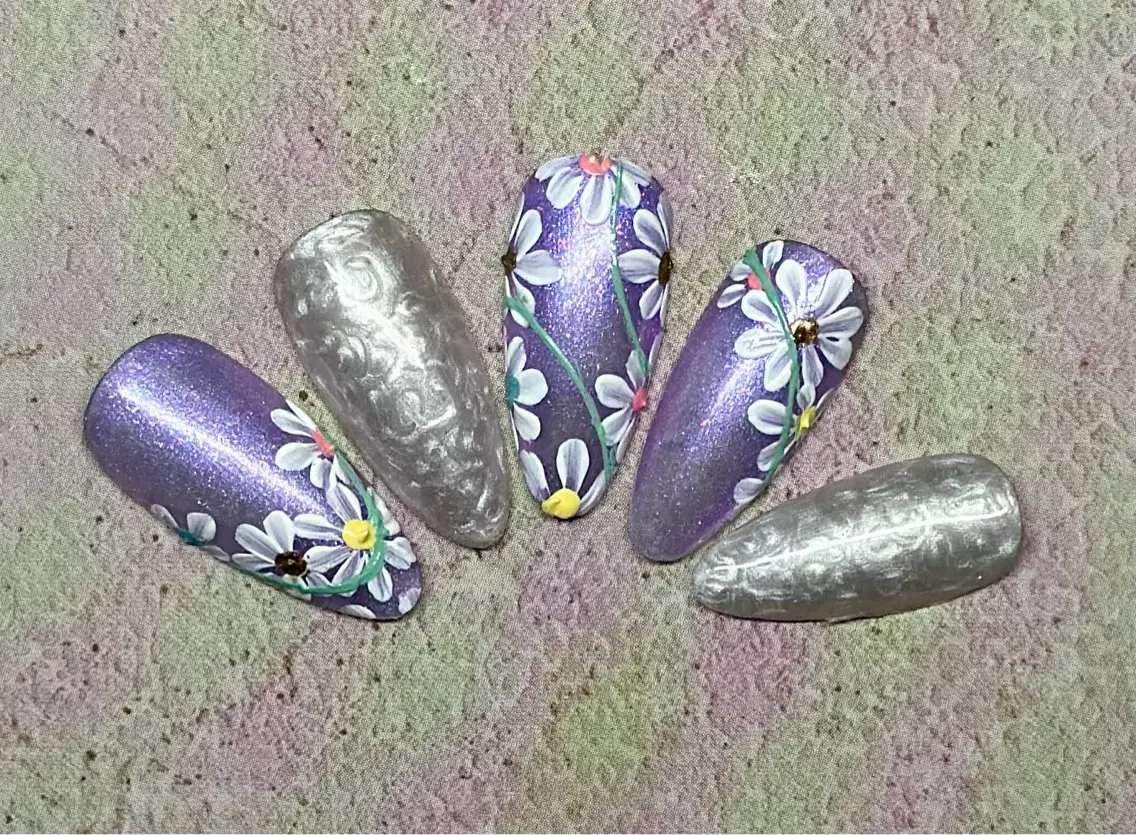 ネイル マグネットネイル ニュアンスネイル ワンカラーネイル 夏ネイル Mai’s nailのネイルデザイン