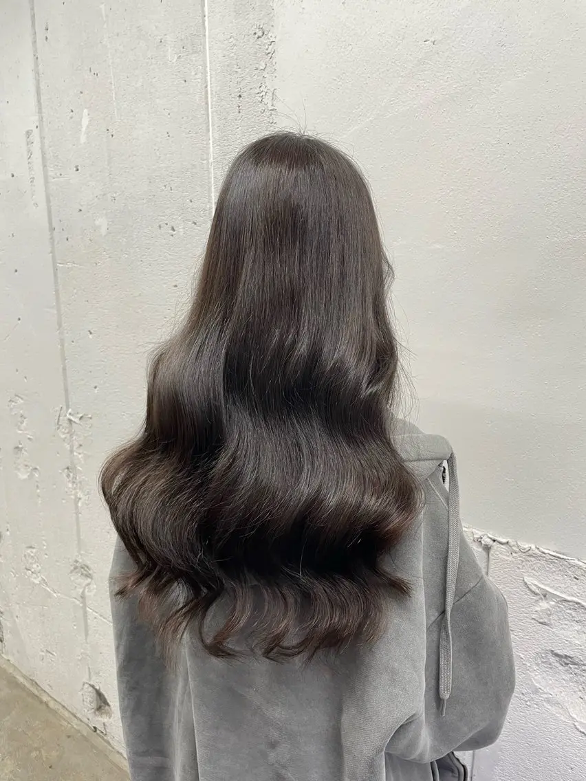 ロング カラー シールエクステ バレイヤージュ ミストバング ブラウンカラー ダブルカラー ヘアカラー エクステ 🧡艶髪/エクステ 🫧🧡YUKI❄️のヘアスタイル
