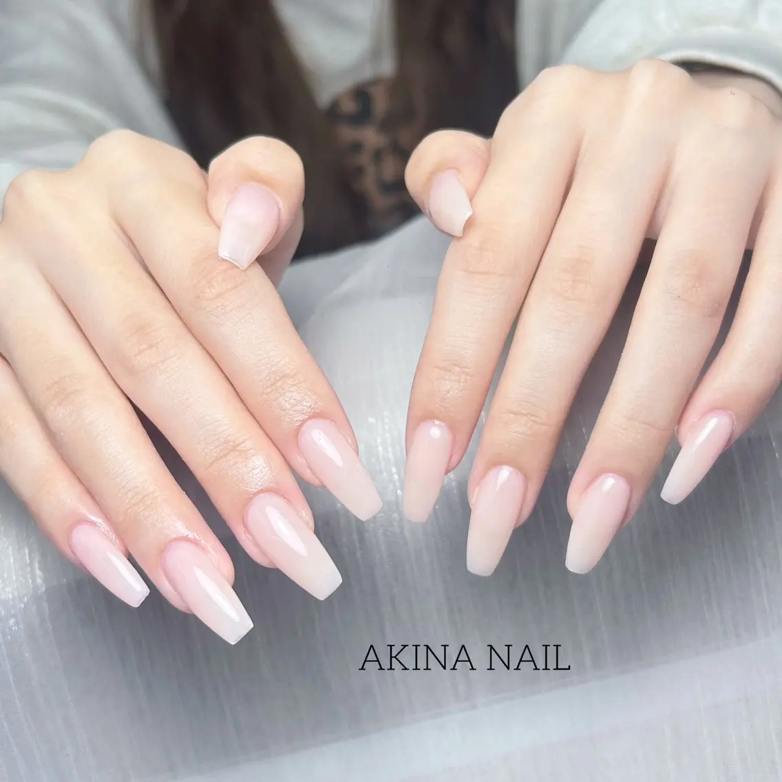 セミロング 韓国風ヘア ハンドネイル Akina Nail 亀戸のネイルデザイン