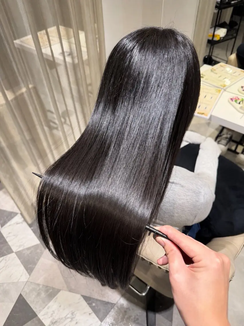 セミロング カット トリートメント 福山艶髪|髪質改善| 三宅星哉のヘアスタイル