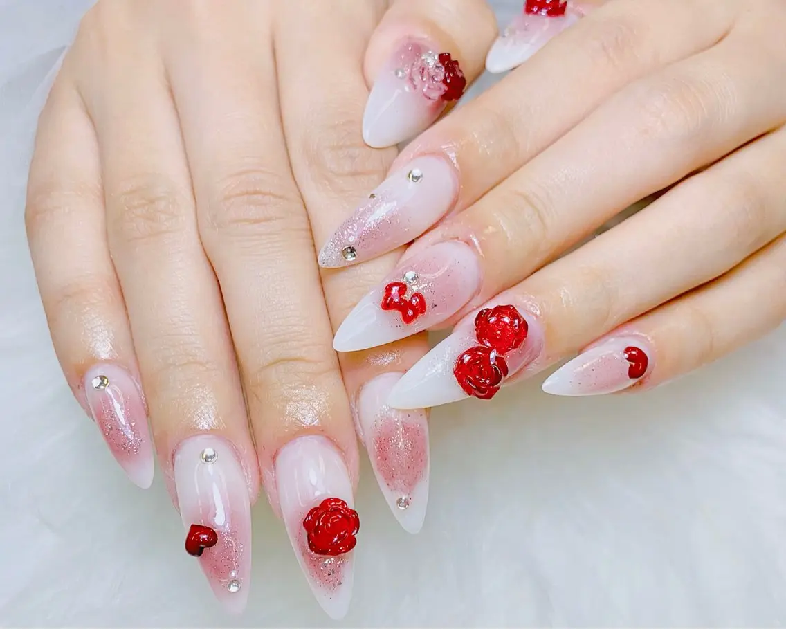 ネイル チークネイル 長さ出し フットネイル 韓国ネイル マグネットネイル ハンドネイル ハンドケア AN NAIL _HOAのネイルデザイン