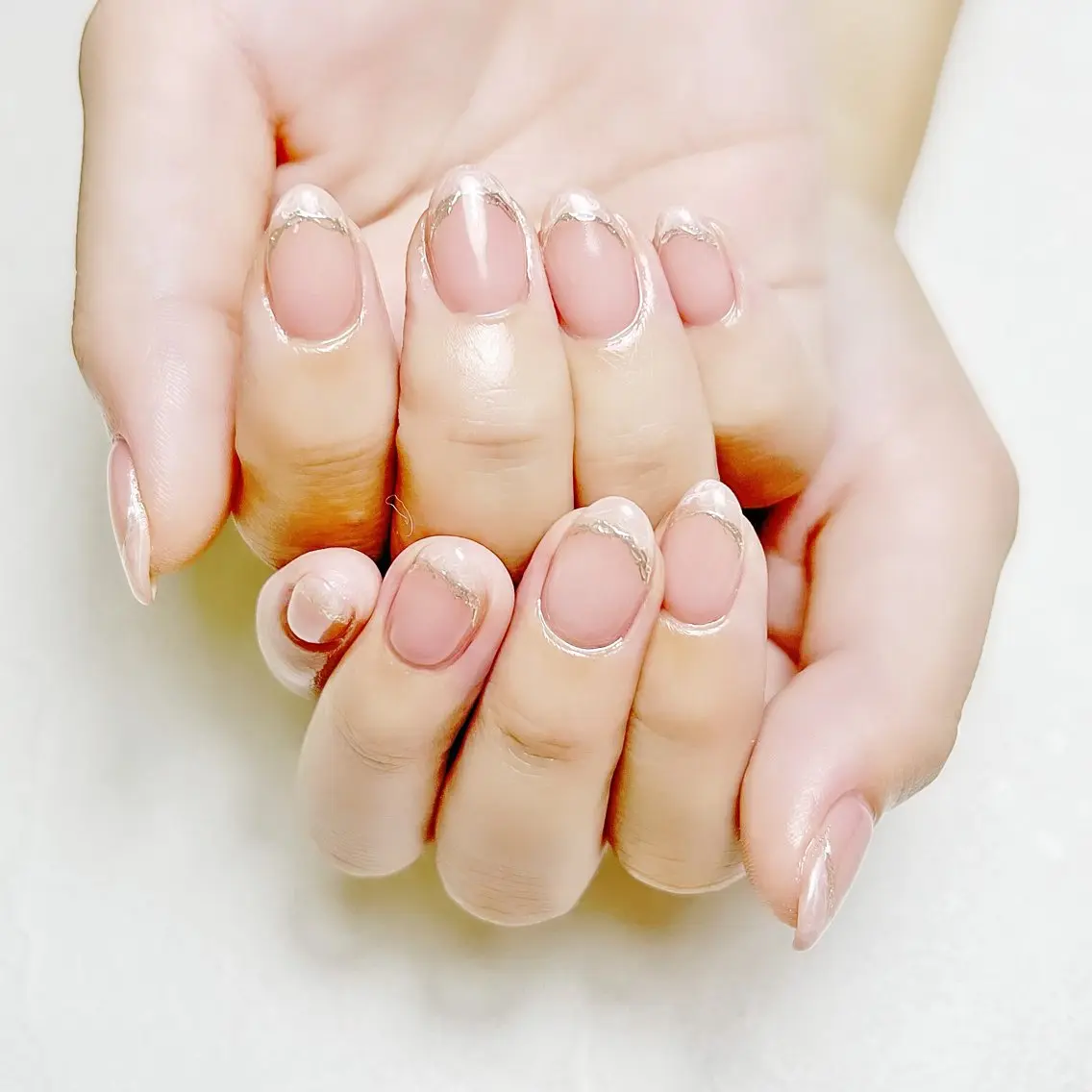 ネイル フレンチネイル ミラーネイル オフィスネイル シンプルネイル rouse nail RISATOのネイルデザイン