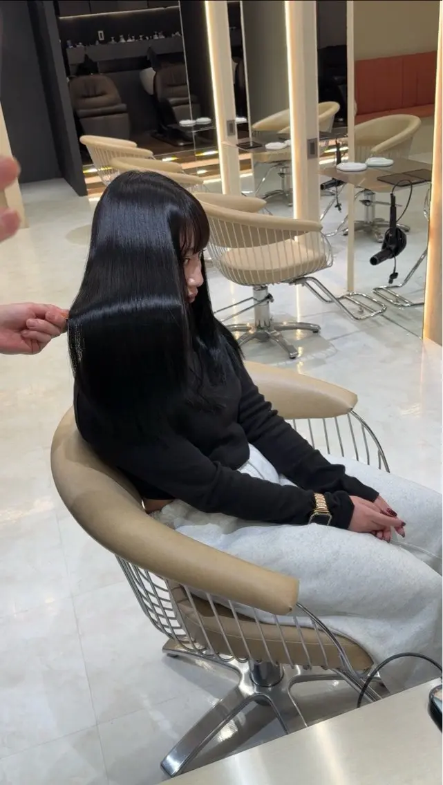 セミロング 髪質改善 トリートメント カット ヘアカラー トリートメント 銀座/美髪矯正カラー 髪質改善特化🍎のヘアスタイル