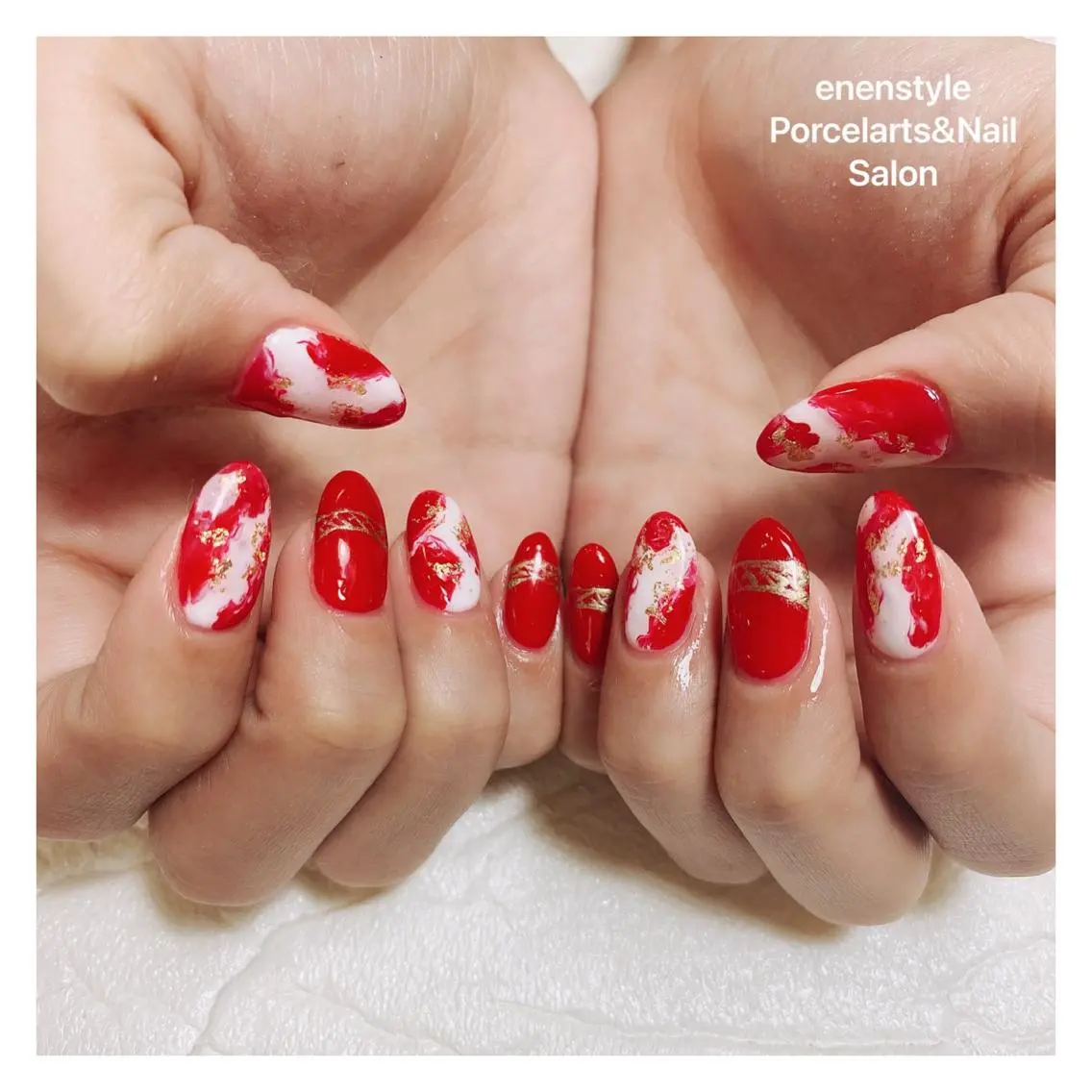 ミディアム ネイル 🐾enen style 🐾のネイルデザイン