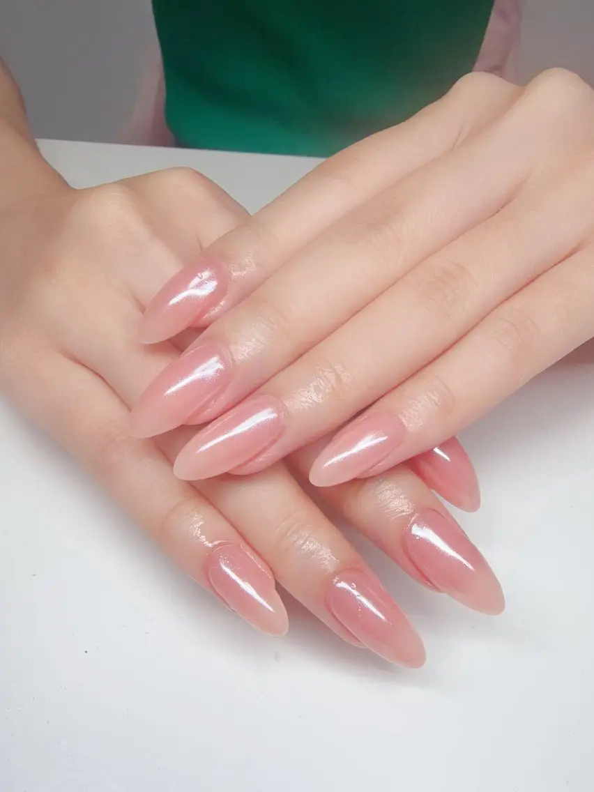ネイル オーロラネイル チークネイル 成人式 長さ出し ジェルネイル ハンドネイル YUYI.nail salonのネイルデザイン
