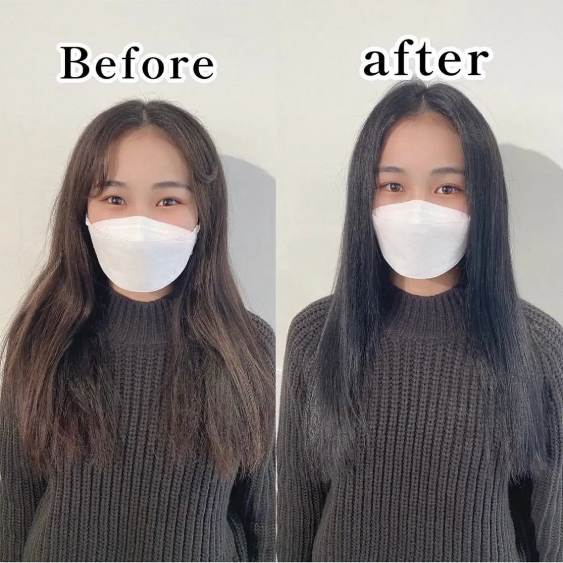 セミロング 縮毛矯正 トリートメント HIDE 矯正のヘアスタイル