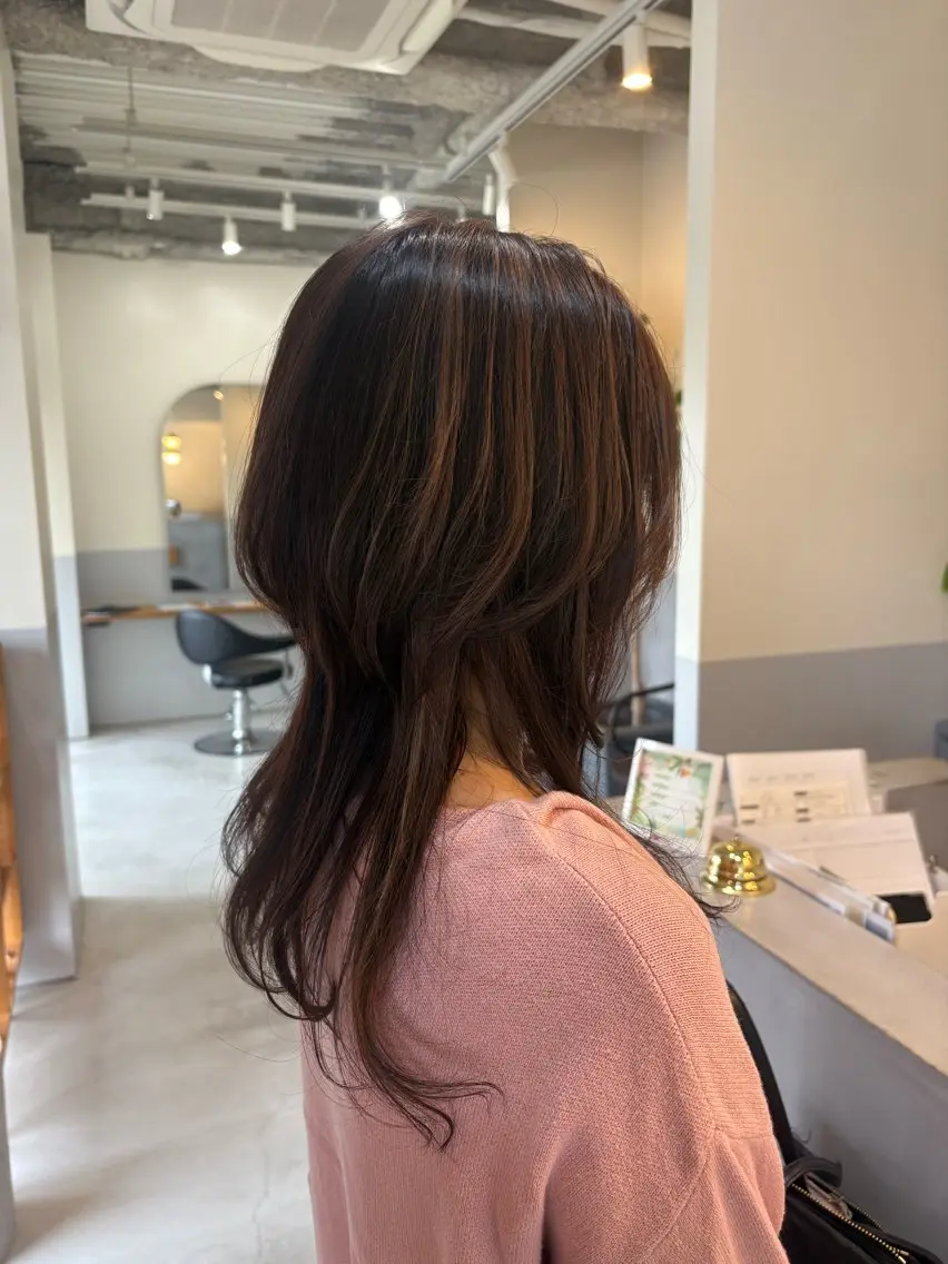 セミロング 顔周りカット レイヤーカット 鈴木 美由華/透明感/岡崎のヘアスタイル