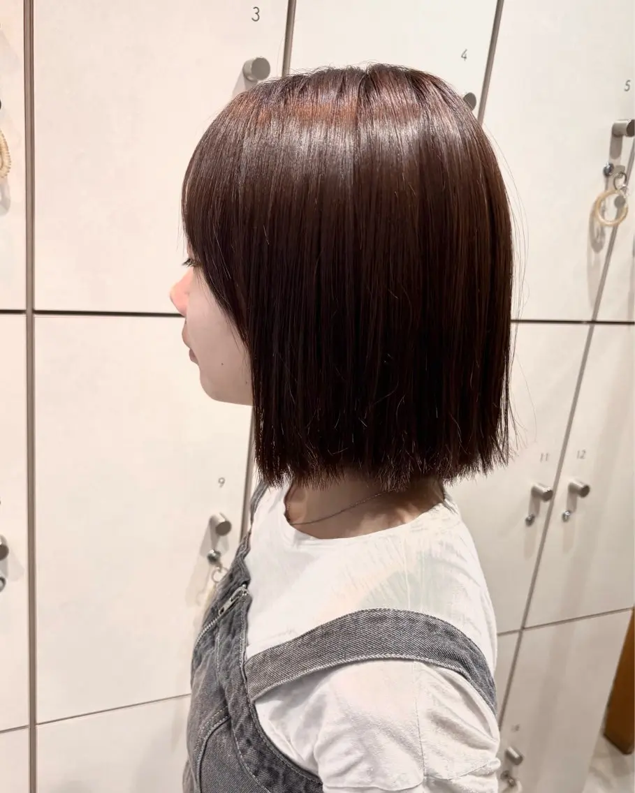 ショート カラー ブラウンカラー 透明感カラー マロンブラウン ボブ レイヤーカット ボブ/ショート/金田 夏葵のヘアスタイル