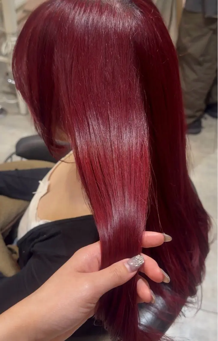 カラー ブリーチ ダブルカラー ブリーチなしカラー カット ヘアカラー レイヤー/艶カラー なんば/Manakaのヘアスタイル