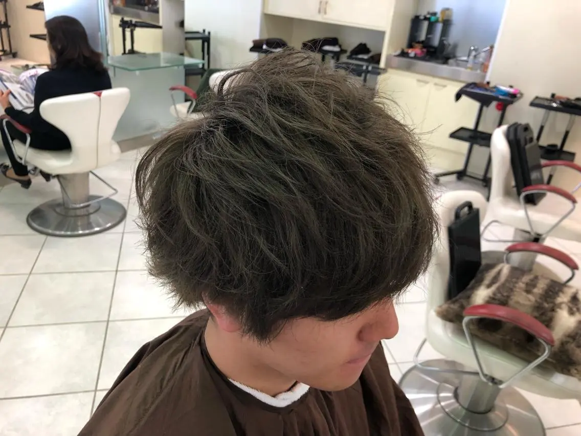 ショート メンズ マッシュ カット パーマ トリートメント ヘアセット 💜髪質改善美髪💜 星野清光のヘアスタイル