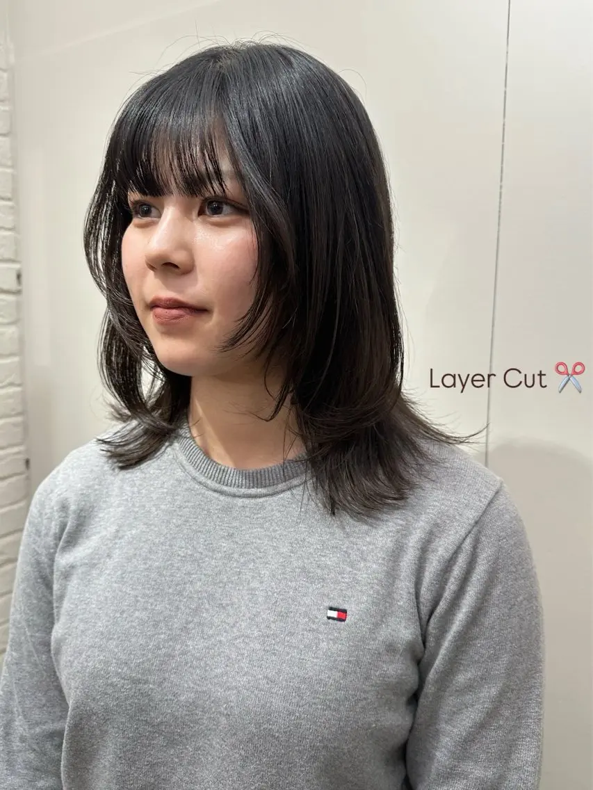 ミディアム ハイレイヤー レイヤーカット ‎🤍ともえ‎🤍 /レイヤーカット🧸のヘアスタイル