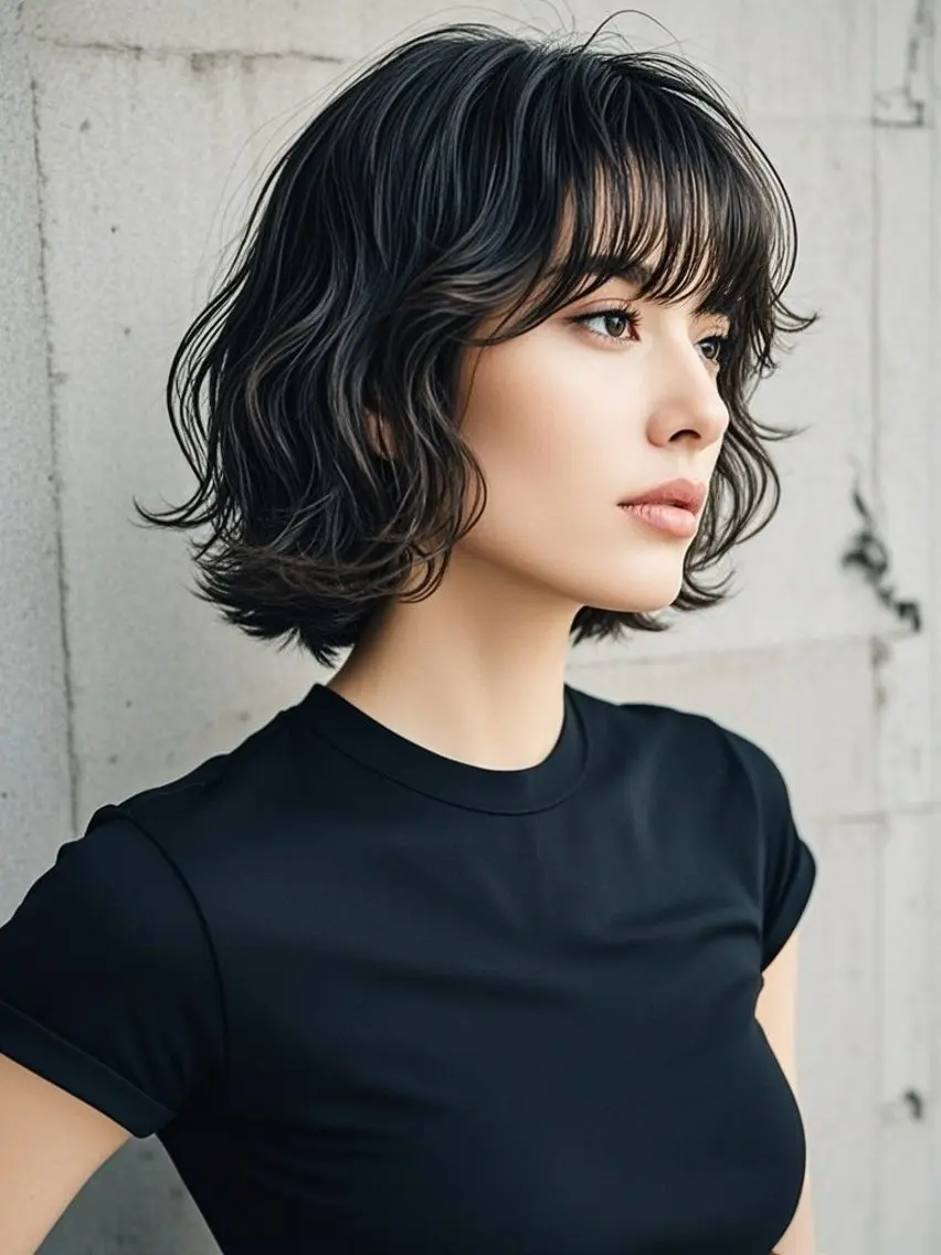 ミディアム ショートボブ ミディアムレイヤー ミディアムパーマ アッシュ ボブ カット ヘアカラー ウルフカット 811 大阪梅田 ウルフのヘアスタイル