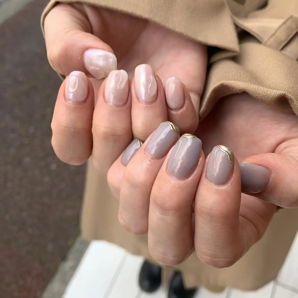 ネイル オーロラネイル ブルー 持ち込み 鈴木 まゆのネイルデザイン