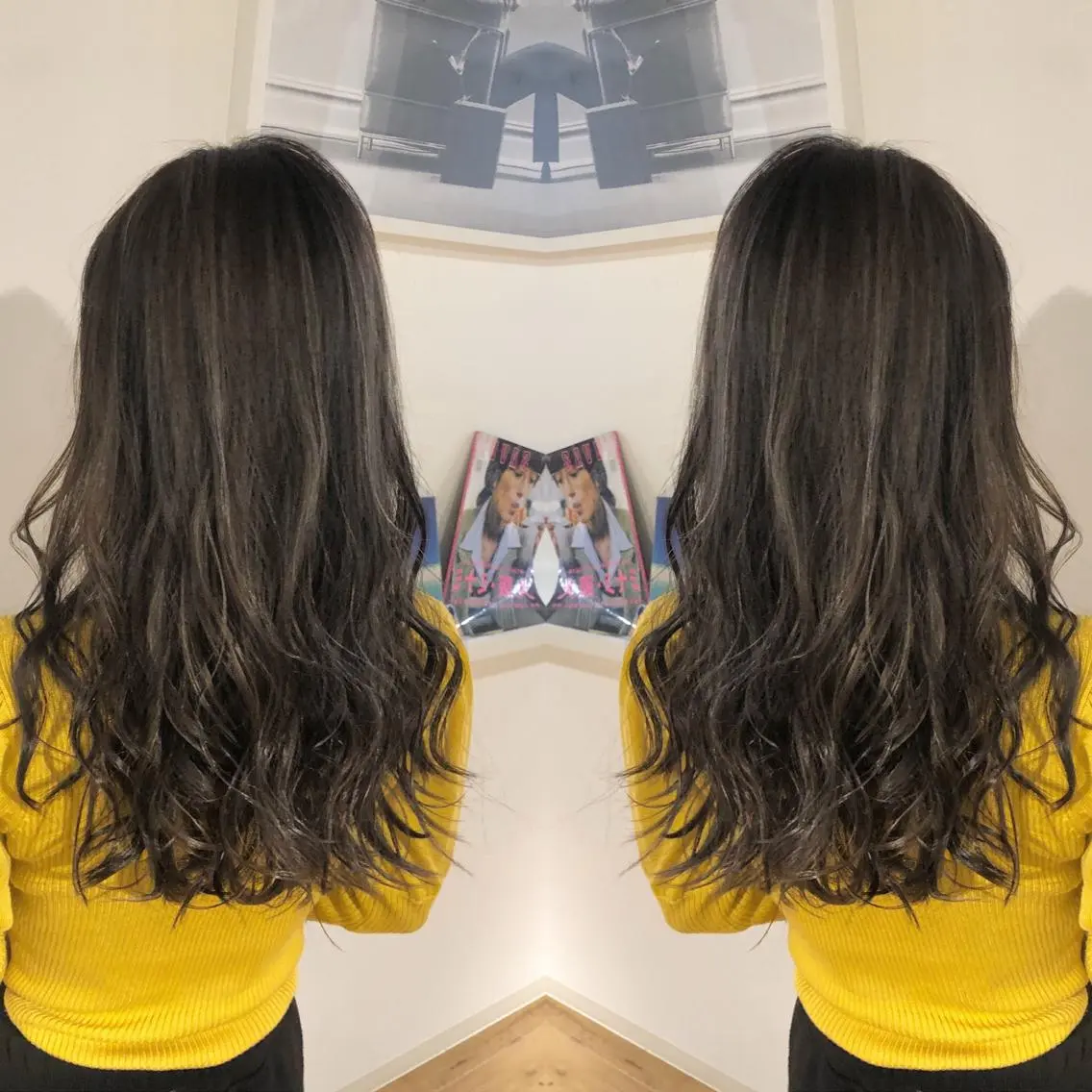 ロング カラー ハイライトカラー ハイライト カット ヘアカラー トリートメント ブリーチ特化 梅田本多翔のヘアスタイル