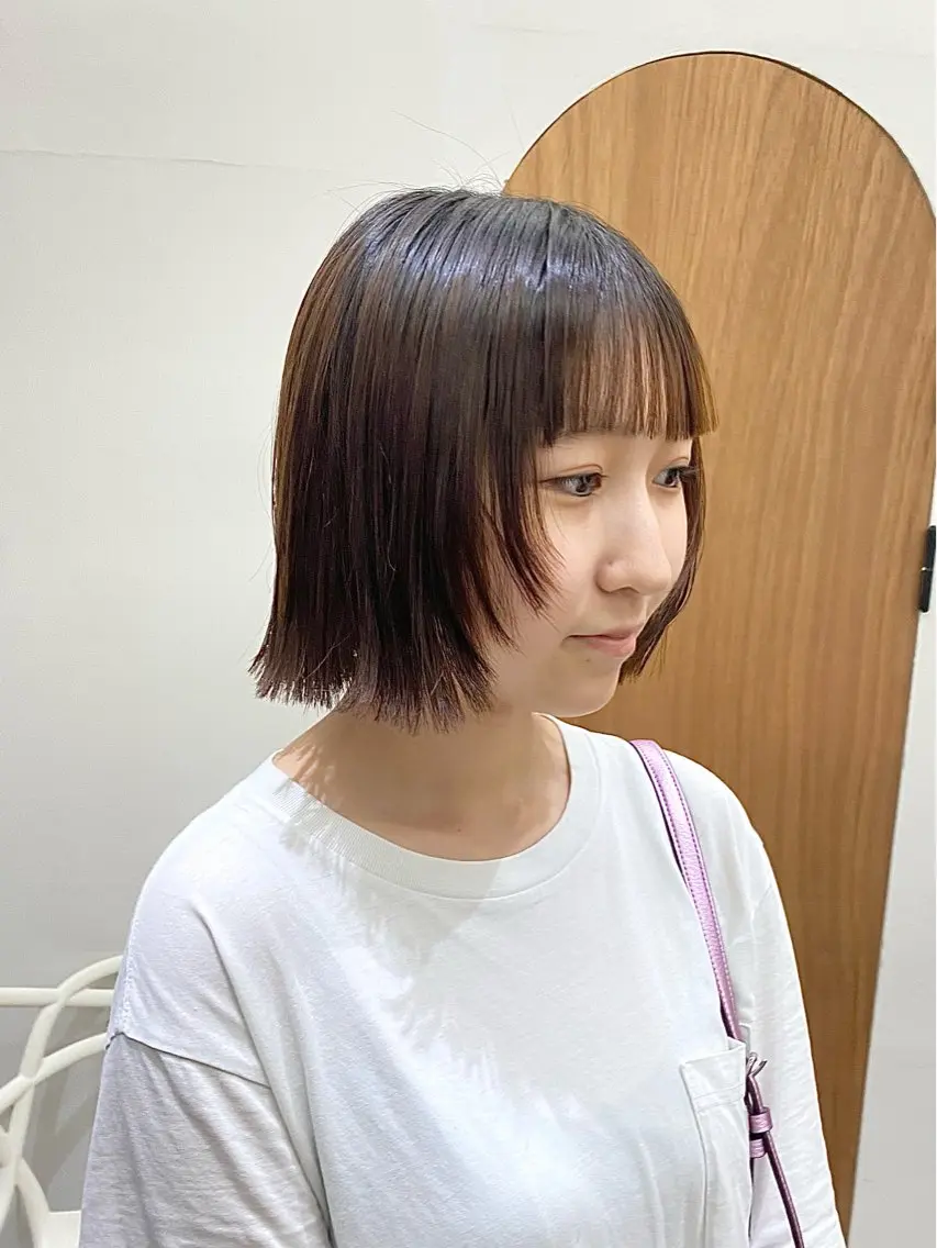 ショート カラー ヘアアレンジ 縮毛矯正 カット 縮毛矯正 トリートメント ハル🌸柔色/ ブリーチなし/艶髪のヘアスタイル