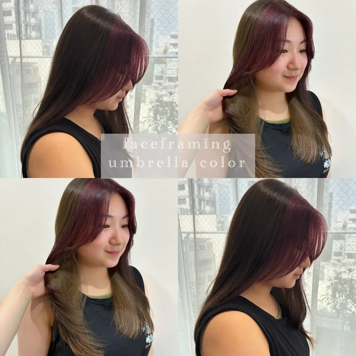ロング ミストバング 似合わせカット ヘアカラー moe/名古屋美容室 /モデル募集のヘアスタイル