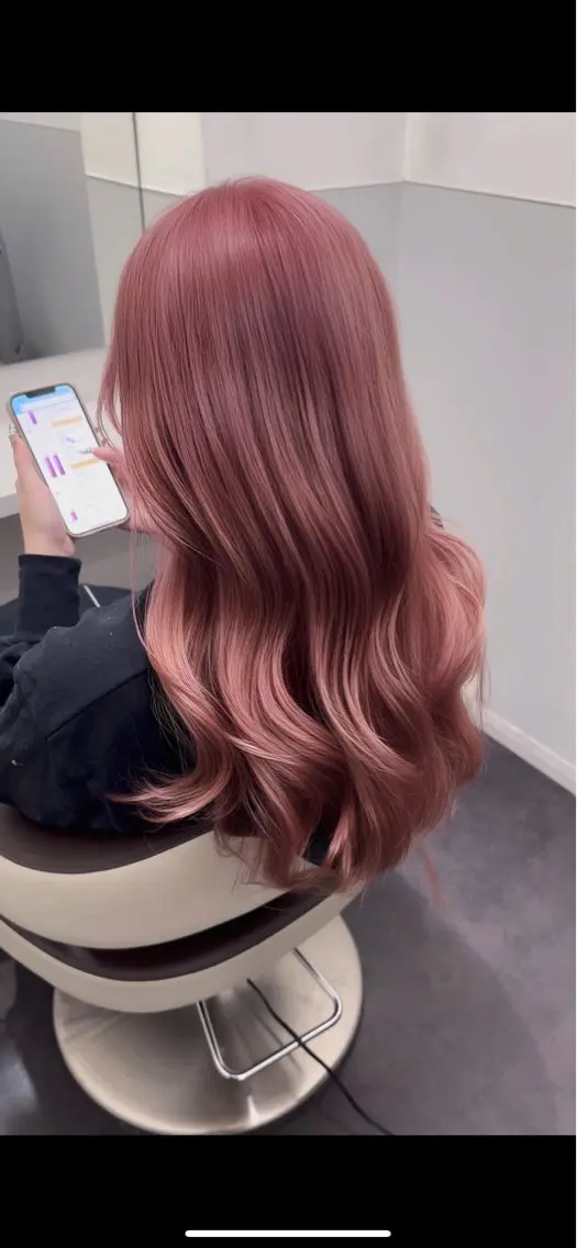 ロング カラー ベージュカラー ブリーチ ピンクカラー ピンクベージュ 🦋レイヤーカット ミドリカワ🦋のヘアスタイル