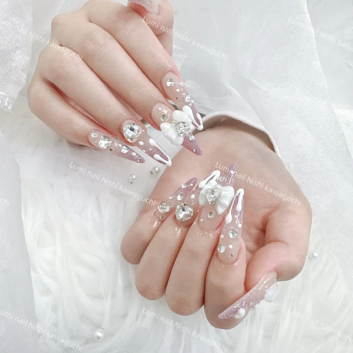ネイル フットネイル ジェルネイル キラキラネイル オフィスネイル ピンク Lumi Nail Salonのネイルデザイン
