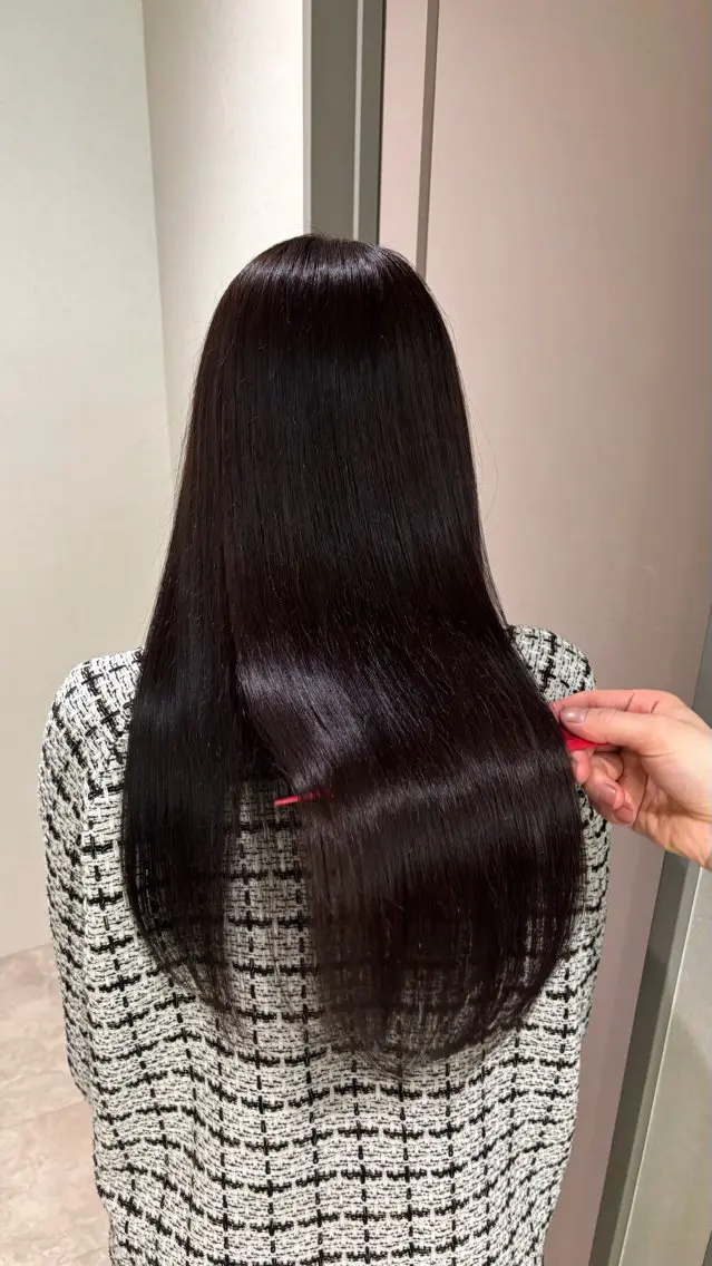 ロング パーマ ストレートパーマ ミディアムモデル COA 佐藤壮真🪶のヘアスタイル