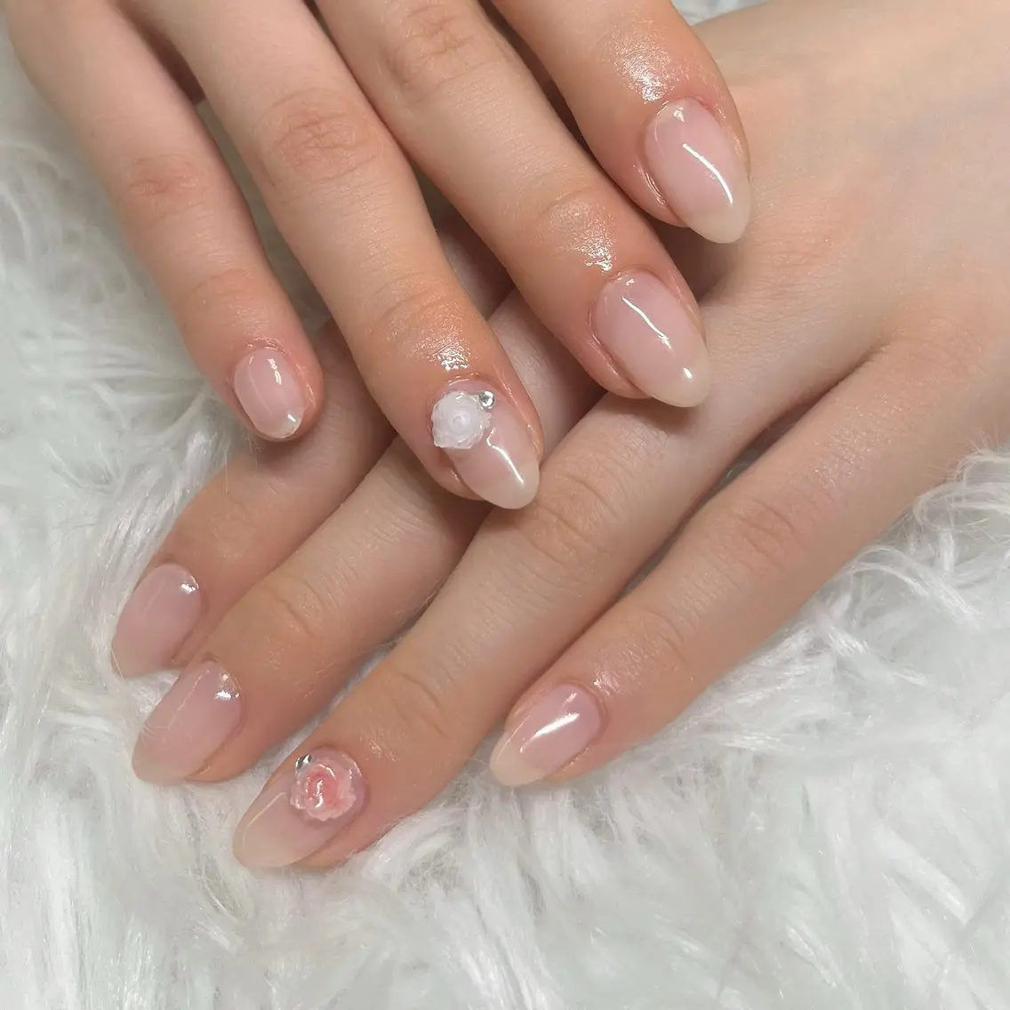 ネイル オフィスネイル シンプルネイル ワンホンネイル ハンドネイル chai 上本町 sakuraのネイルデザイン