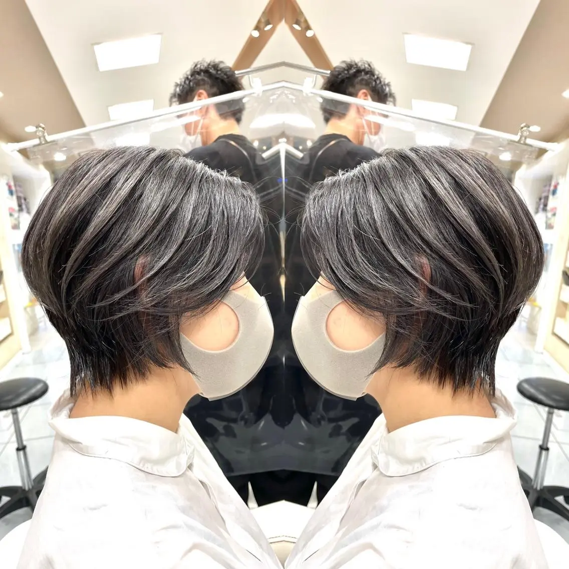 ショート カラー カット ヘアカラー トリートメント 縮毛/レイヤー 韓国/橋口のヘアスタイル