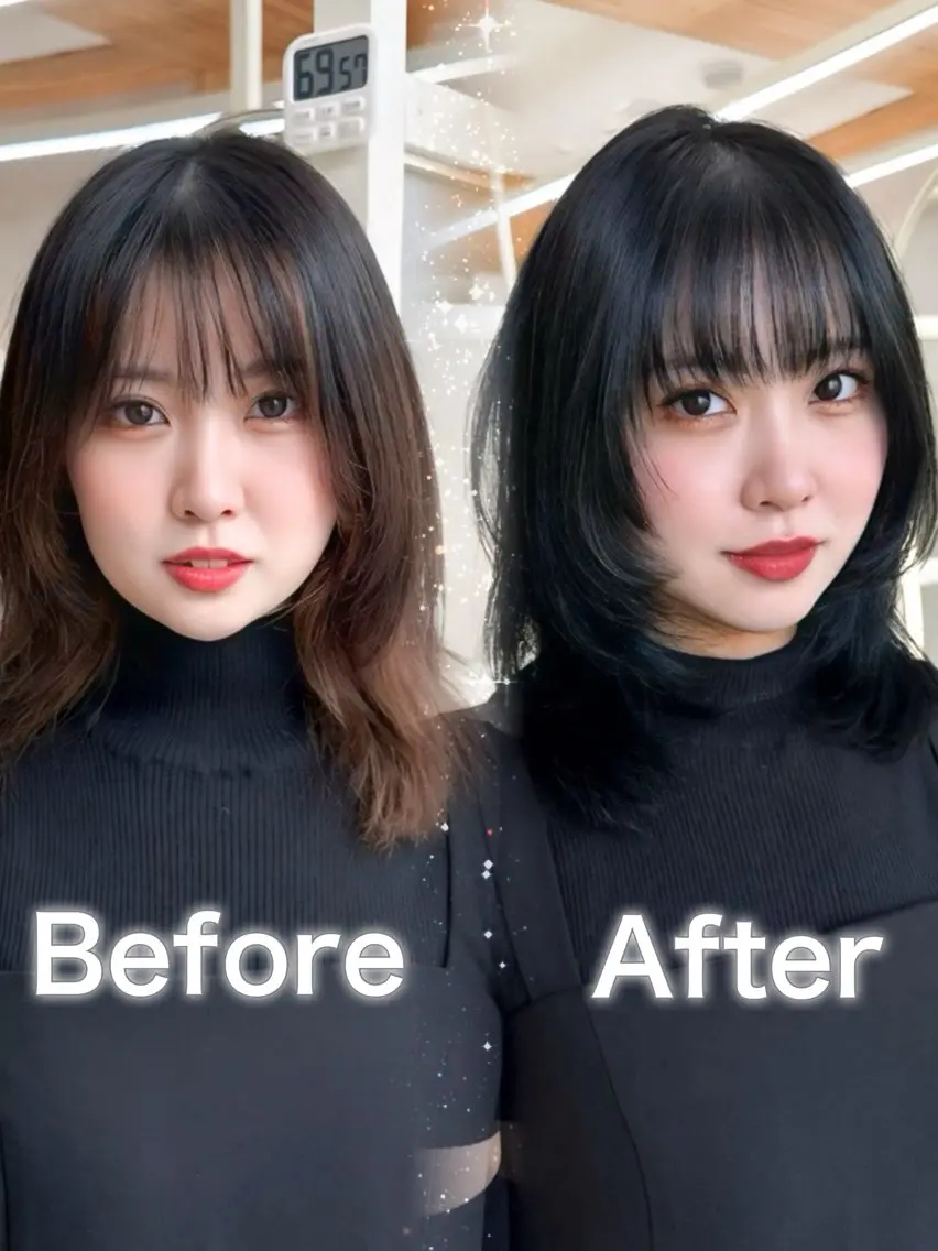 ミディアム 韓国風ヘア レイヤーカット カット ヘアカラー トリートメント 顔周り特化/韓国ヘア /レイヤー/吉野幸大のヘアスタイル