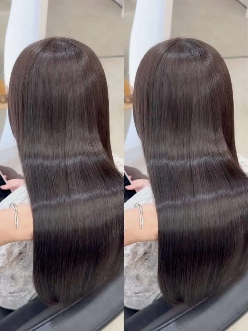ロング ヘアカラー 縮毛矯正 トリートメント 清水 健吏/ 髪質改善/レイヤーのヘアスタイル
